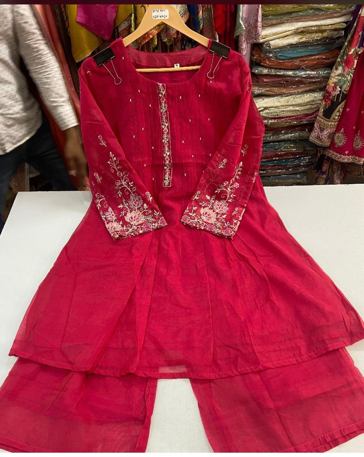 Pure Mul chanderi embroidered coordset