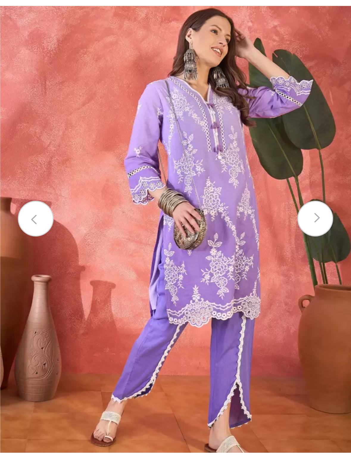 Pure cotton tulip pant dual shade embroidered coordset