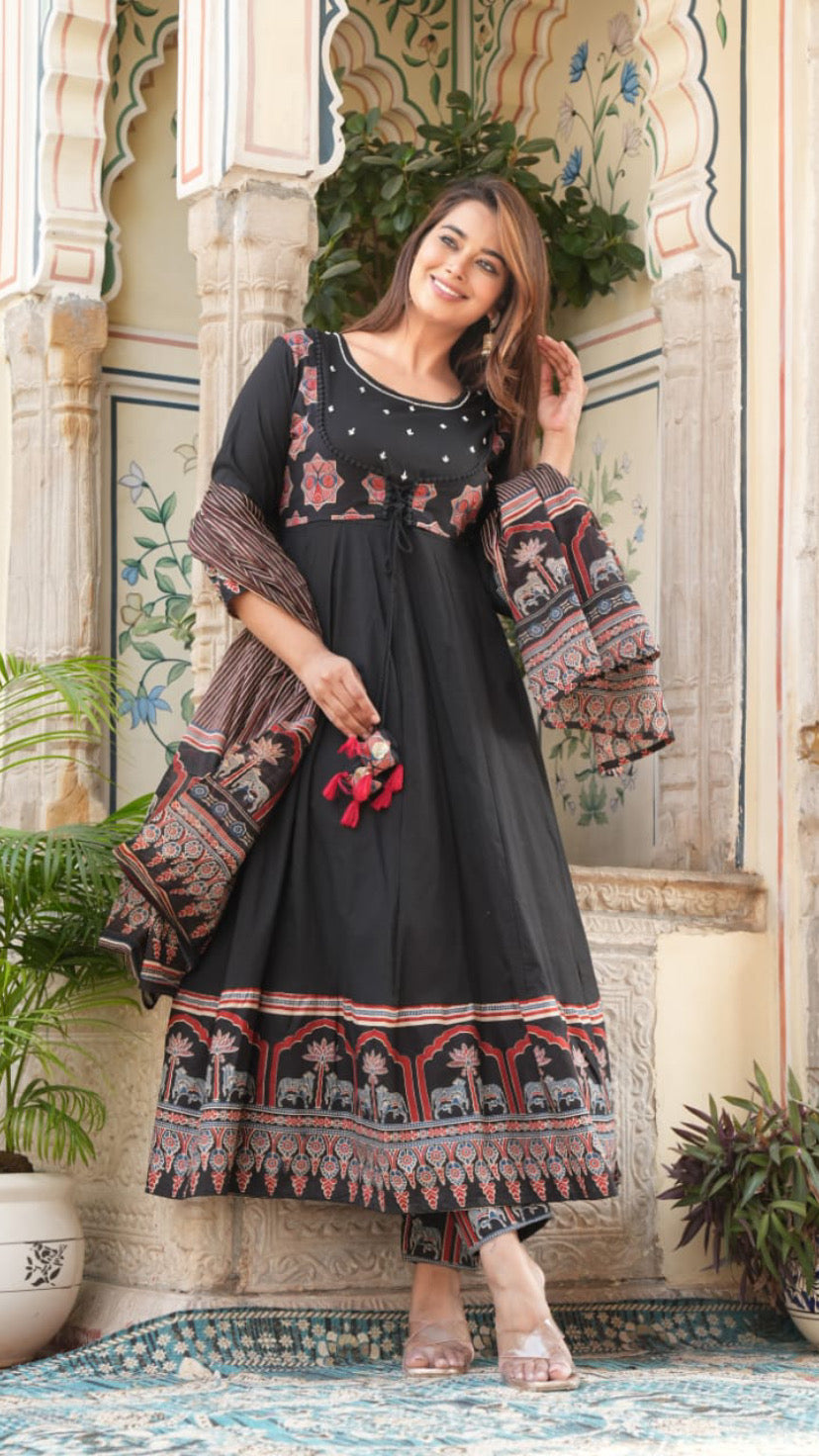Pure Cotton Anarkali suit