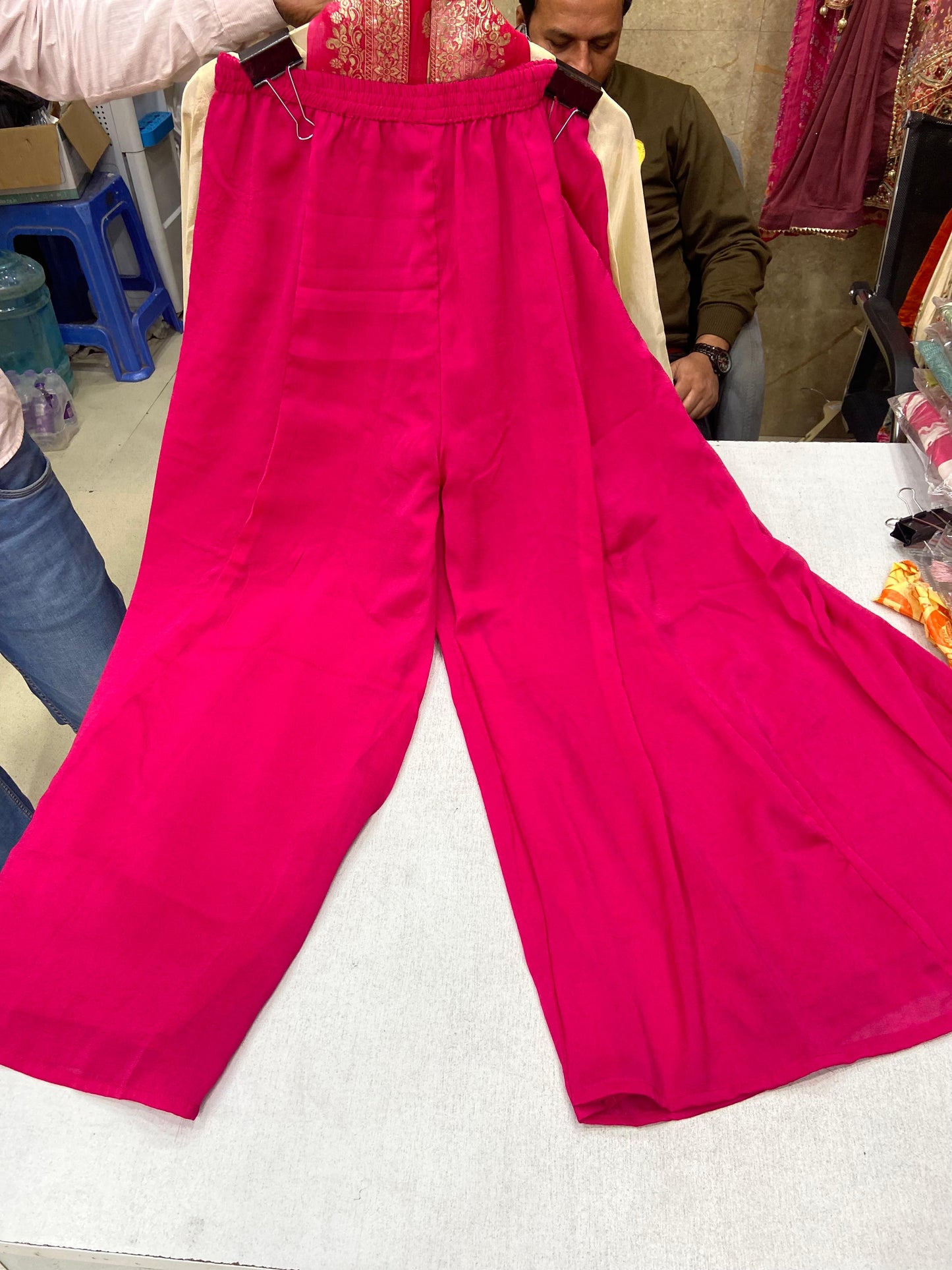 Pure shimmer contrast kurta set