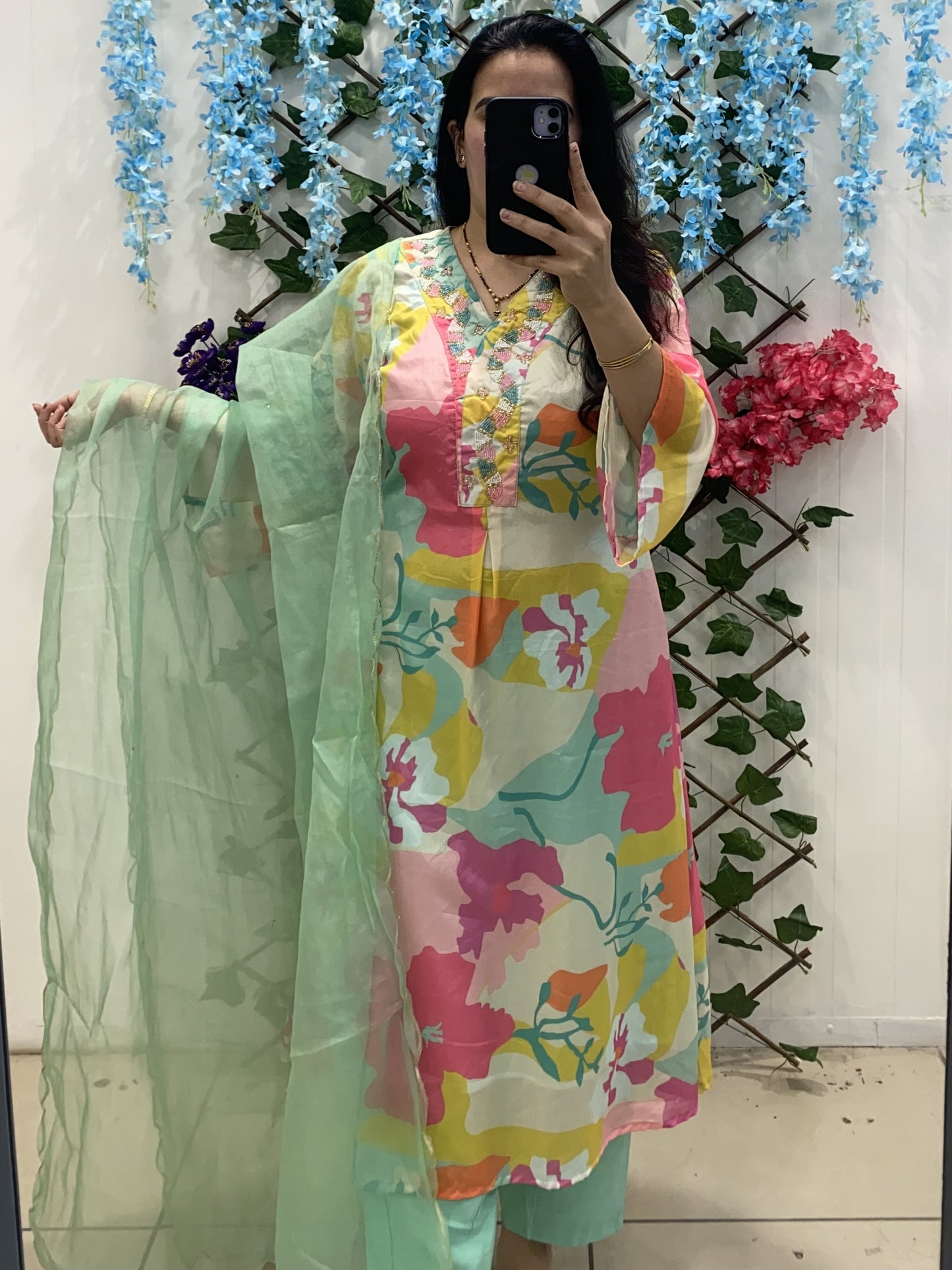 Green Premium Muslin Suit