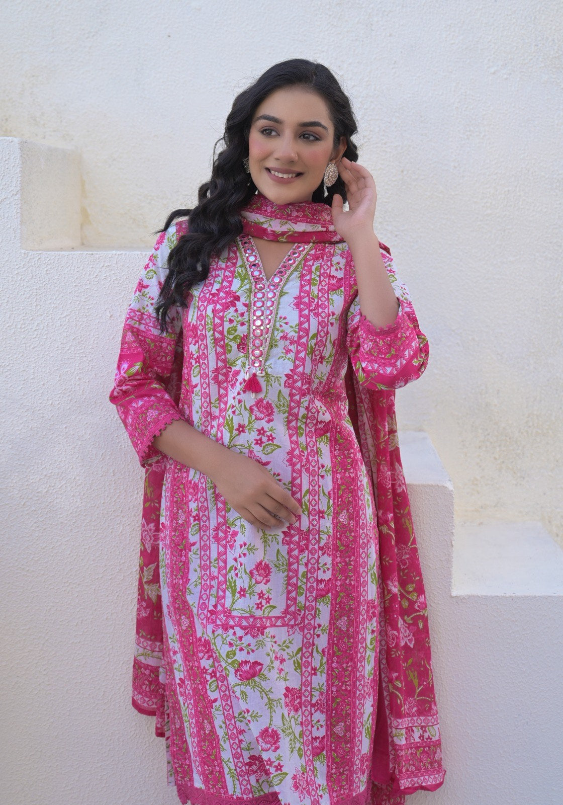 Pink cotton suit