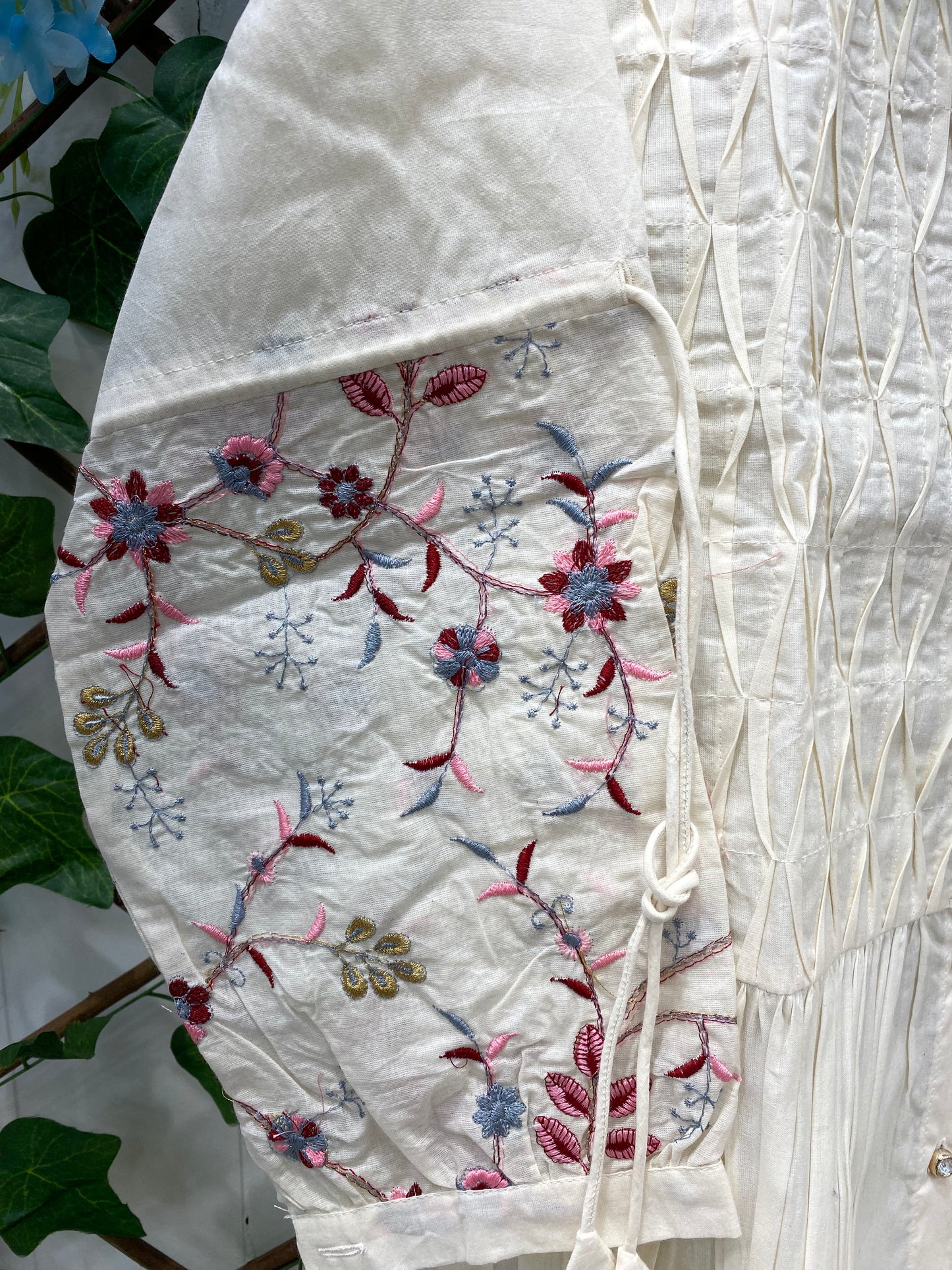 White Co-ord Set With Flowers