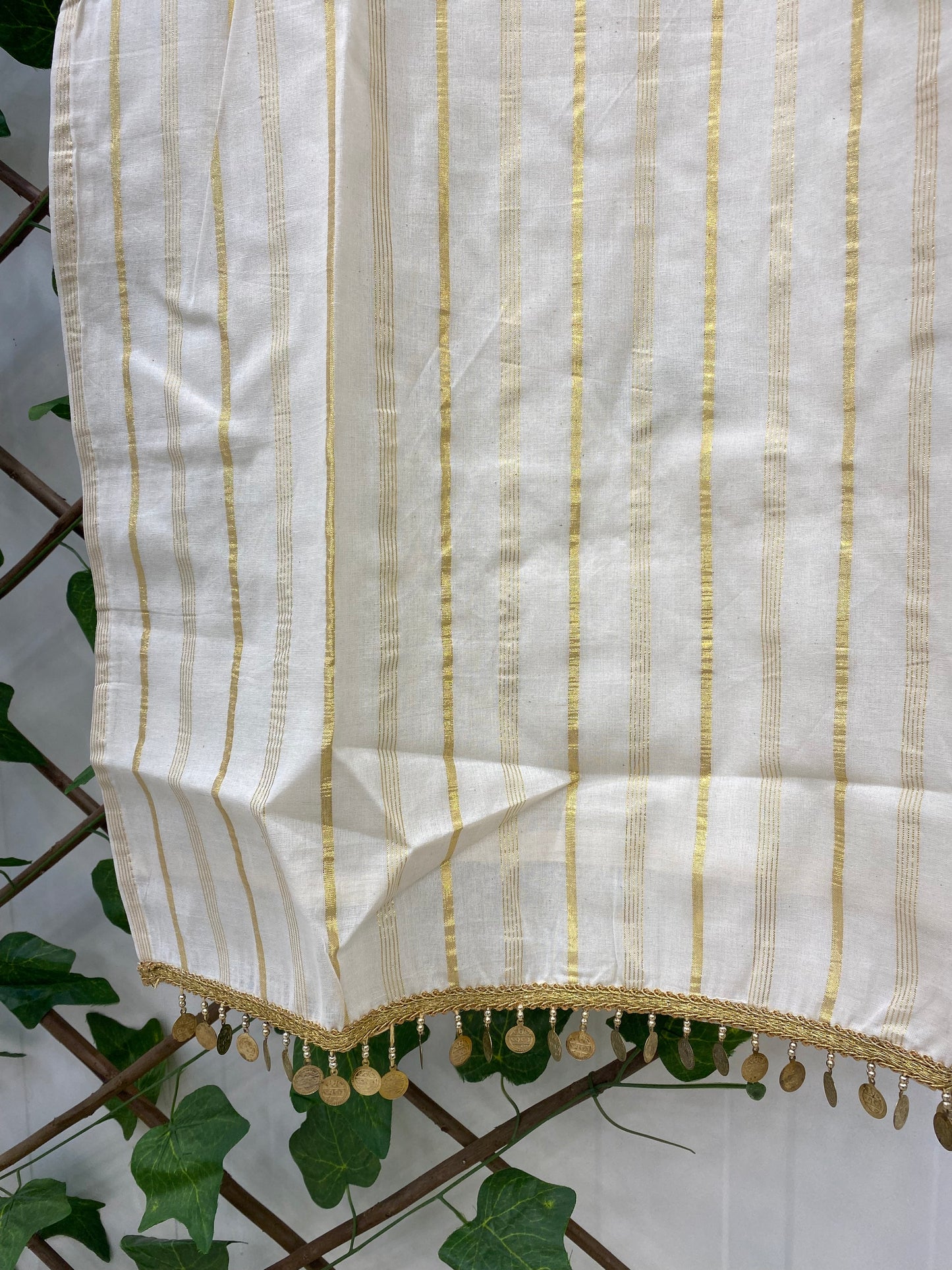 White Co-ord Set With Golden Coins