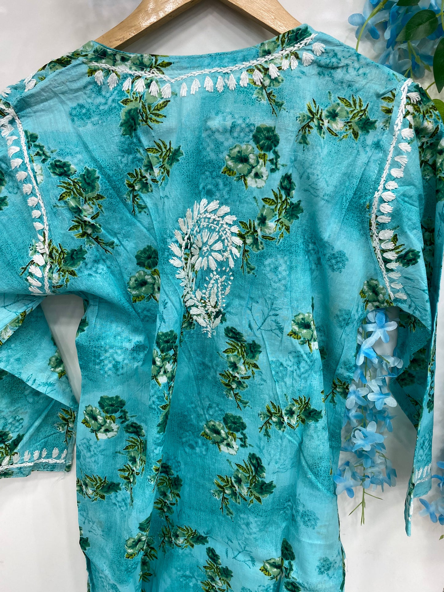 Sea Green chikankari kurta
