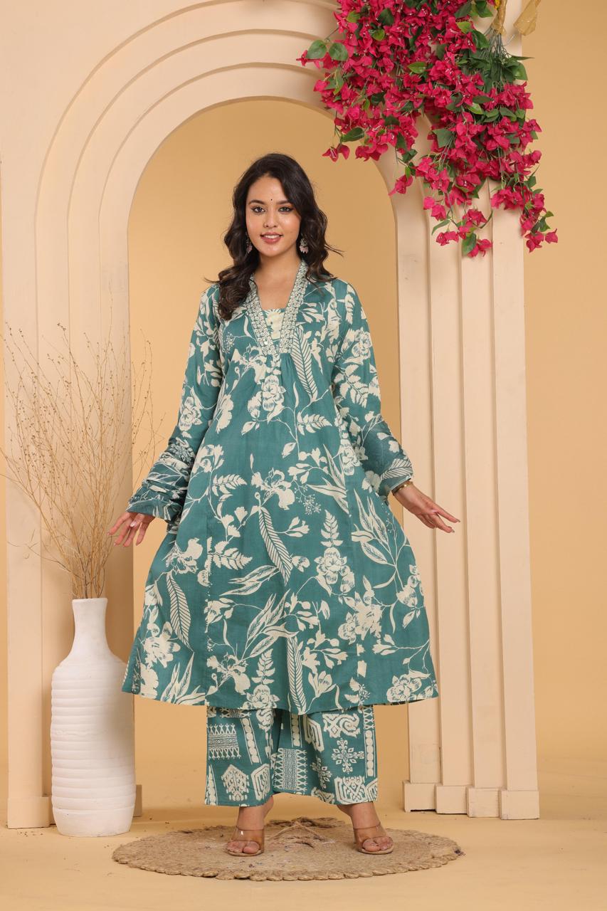 Light Green A- Line Suit