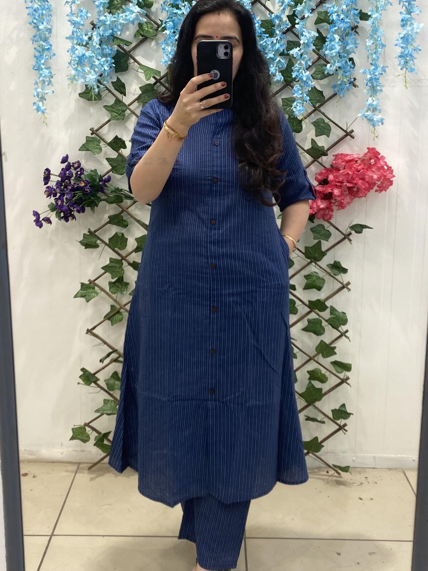 Blue Kantha Work Coordset