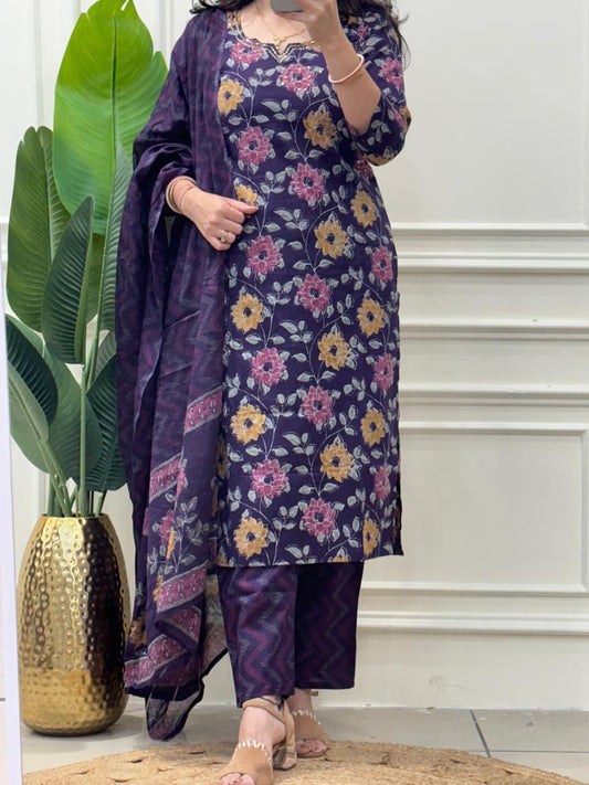 Purple Cotton Suit
