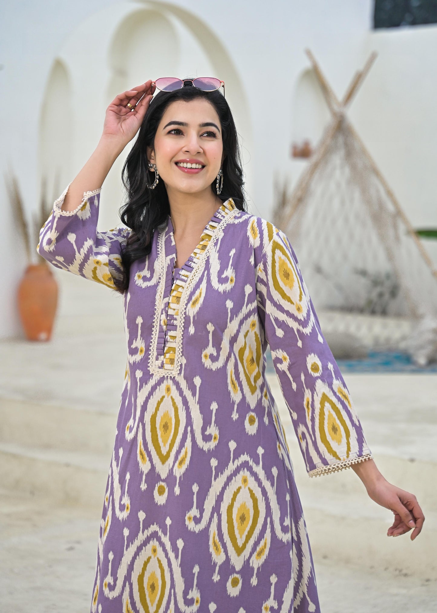 Linen Cotton Laced Printed Coordset