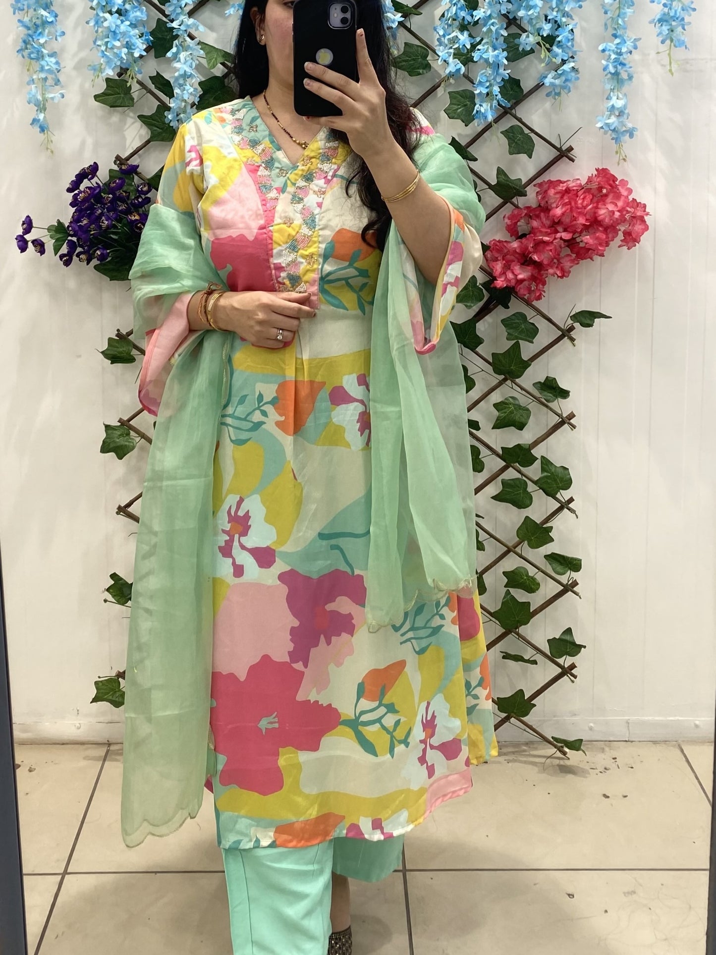 Green Premium Muslin Suit