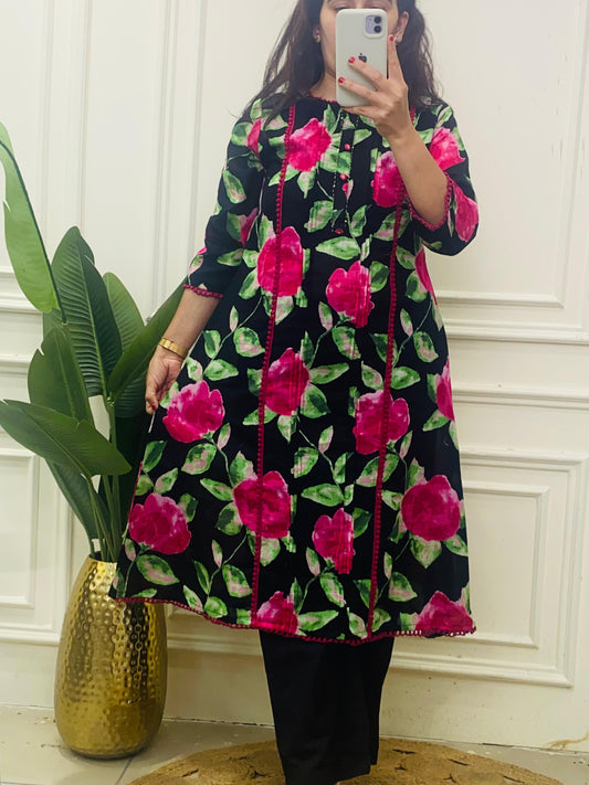 Black cotton coordset