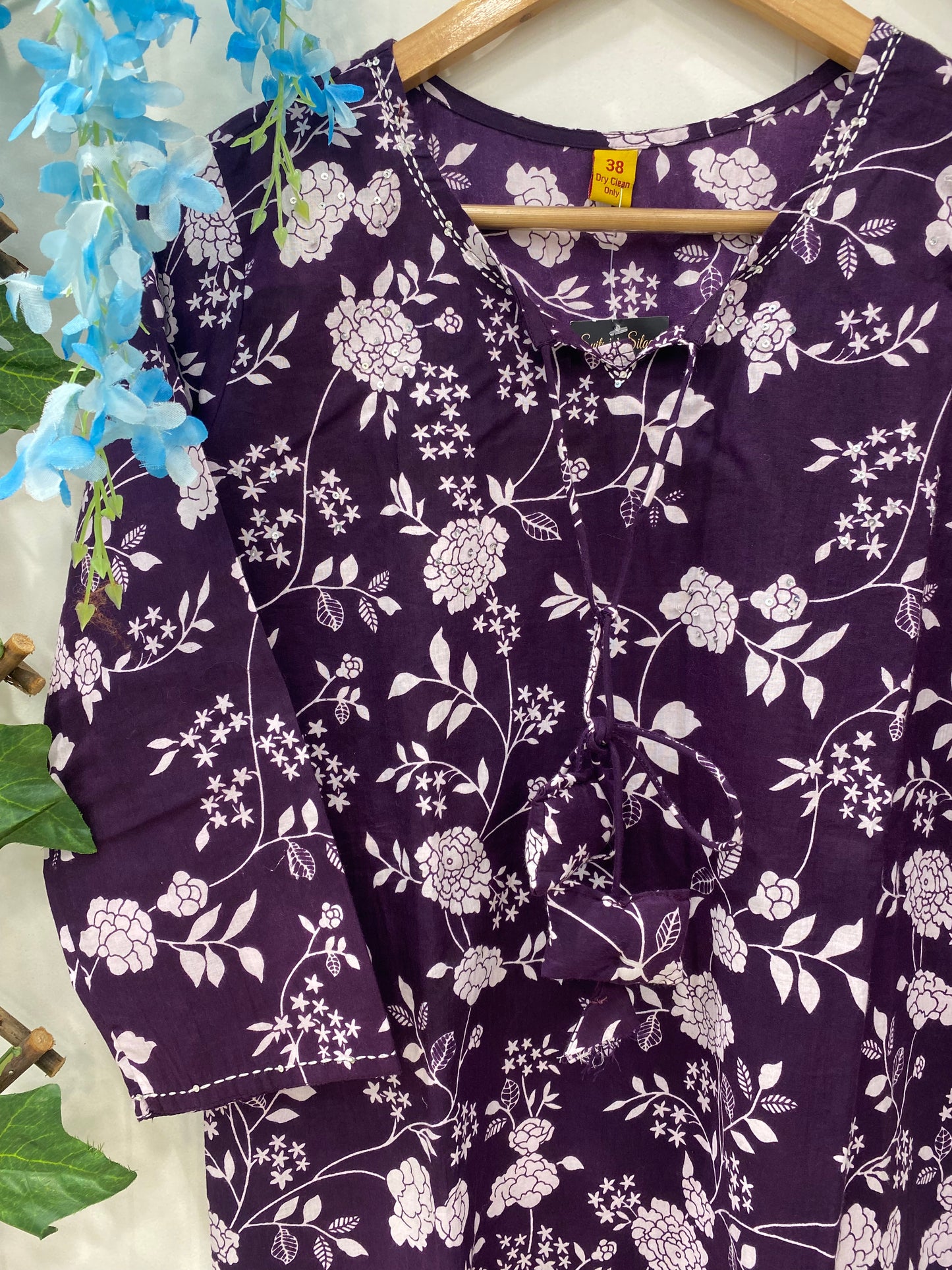 Purple Pure Cotton Suit