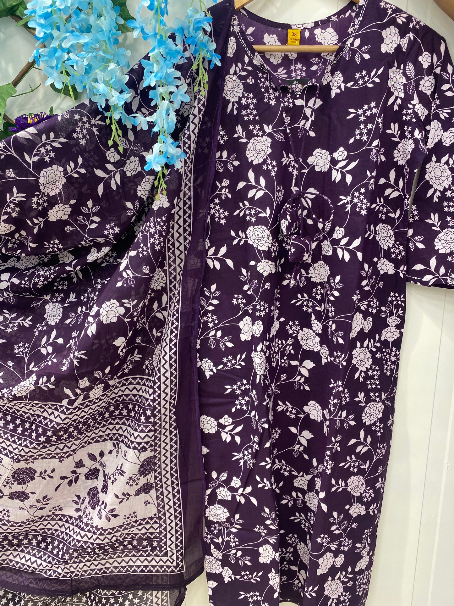 Purple Pure Cotton Suit