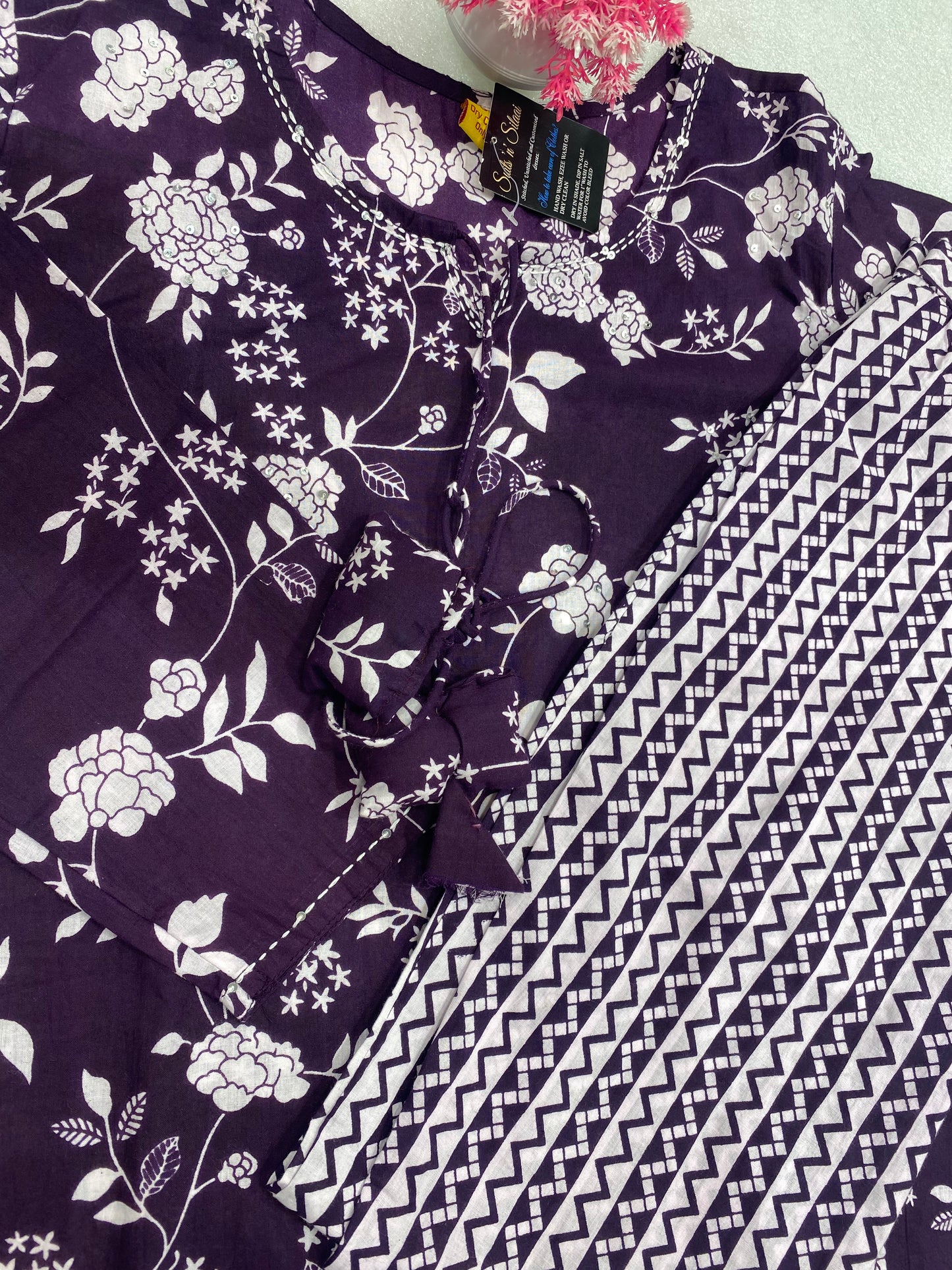 Purple Pure Cotton Suit
