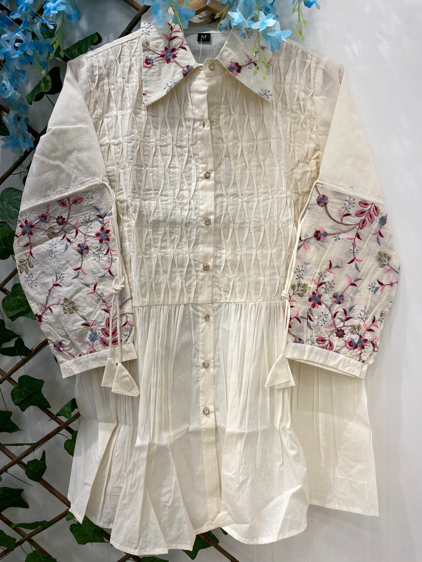 White Co-ord Set With Flowers