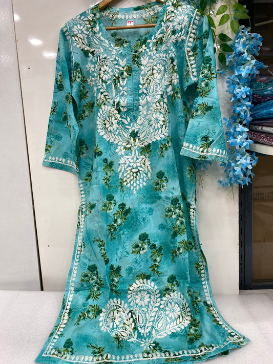 Sea Green chikankari kurta