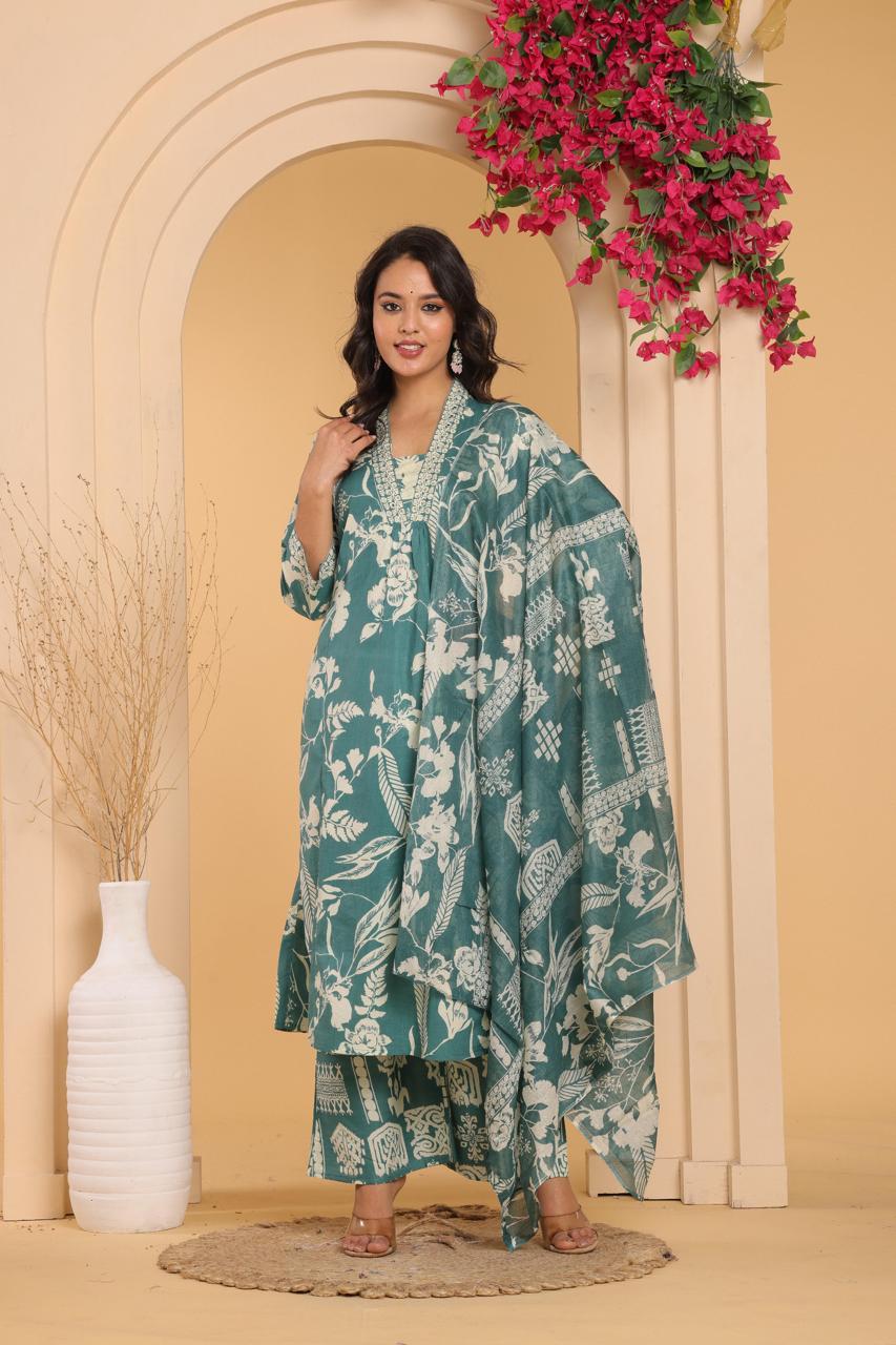Light Green A- Line Suit