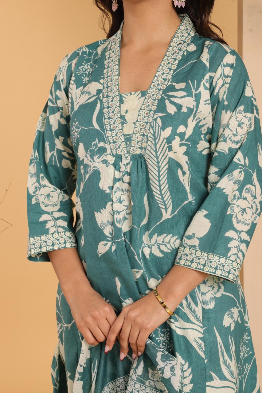 Light Green A- Line Suit